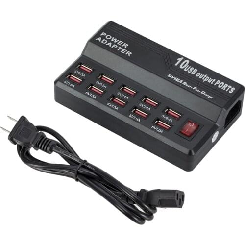 Good Quality USB Fast Charge HUB 10 Ports 12A Smart Charging Station USB Charger Super Compatible Convenient and Practical