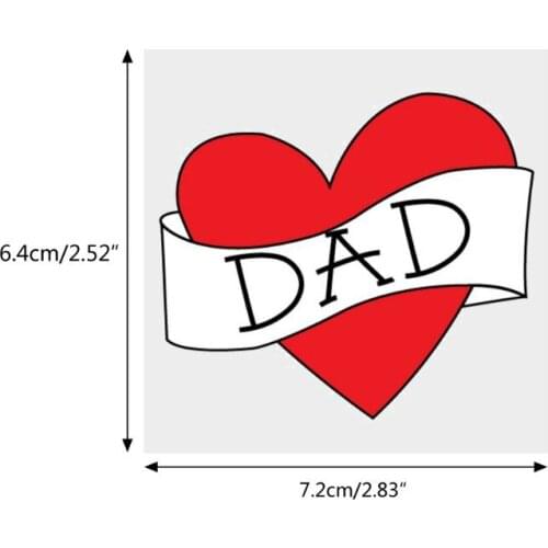 Waterproof Removable Temporary Tattoo Sticker Red Heart Love Dad/Mom Kids Boys Girls Fake Tattoos Child Baby Photography Prop
