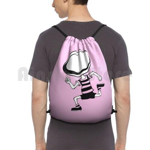 Rugby Girl Backpack Drawstring Bag Riding Climbing Gym Bag Kids Rugby Fun Fan Rugger Head Rugby For Kids Kids Rugby Rugby