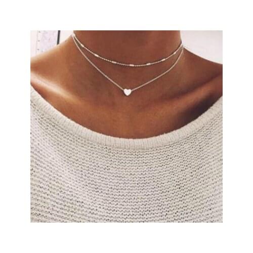 Free Shipping New Fashion Heart Leaf Moon Pendant Necklace Crystal Necklace Women Holiday Beach Statement Jewelry Wholesale