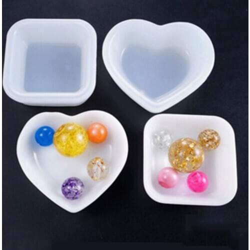 1Pc Heart/Square Plate Bowl UV Resin Jewelry Mold Silicone Handcraft Jewelry Tools Resin Accessories