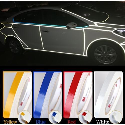 1cm*5m car Reflective Stickers Adhesive Tape for lada VESTA niva kalina priora granta largus vaz car Safety stickers Accessories