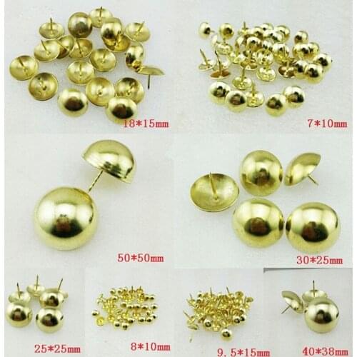 Yellow Metal Upholstery Nail Antique Jewelry Case Box Sofa Decorative Tack Stud Pushpin Decorative Furniture Nails,10Pcs