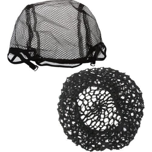 Piece of 2 Lot Mesh Weaving Black Wig Hair Net Making Caps Wig Cap & Rayon Crochet Hairnets