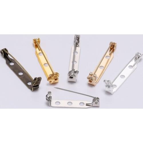 20pcs 20 25 32mm Plated Brooch Clip Base Blank Safe Lock Brooch Base Pin For Jewelry Making Findings Diy Jewelry Accessories