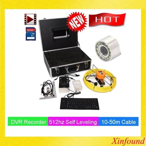 7inch Pipe Sewer drain underground plumbing Inspection Camera meter counter auto self balancing 30mm camera head DVR self level