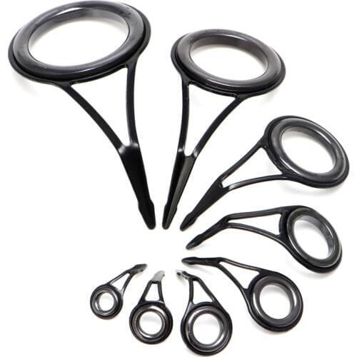 8pcs 8 Size Fishing Rod Guide Tip Top Ring Circle Pole Repair Kit Set Fishing