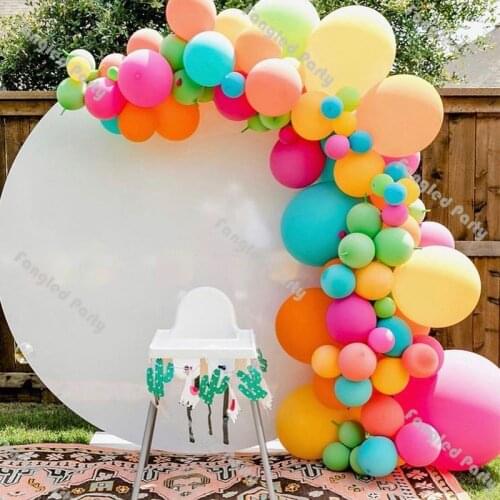 93pcs Macaron Peach Yellow Matte Orange Balloon Garland Green Blue Pink Baby Shower Gender Reveal Birthday Party Supplies