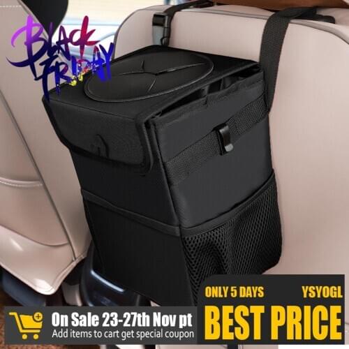 Car Trash Can Rubbish Multi-fuction Car Trash Bin Auto Organizer Storage Box Garbage Holder Automobile Storage Bucket Accessorie