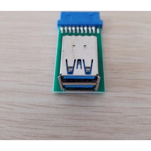 PC Case Internal Motherboard 20Pin Female to 2-Port Double Layer USB 3.0 A Female Adapter Converter Connector USB Gadget
