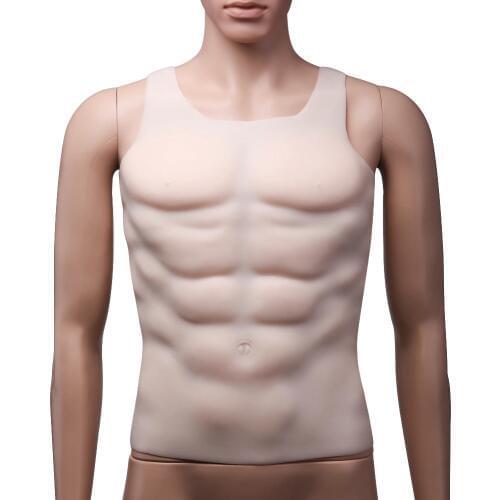 Man Fake Chest Muscle Belly Macho Man Artificial Simulation Cosplay Party Dress 1300g Women cross over into muscular men