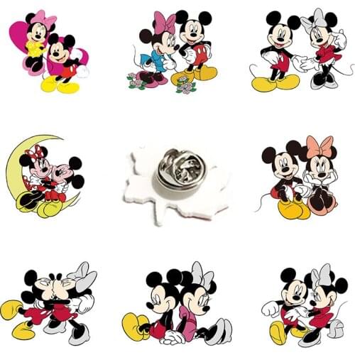Disney Minnie Mickey Modeling Lapel Pin Epoxy Resin Children Cartoon Animation Acrylic Personality Fashion Couple Accessories