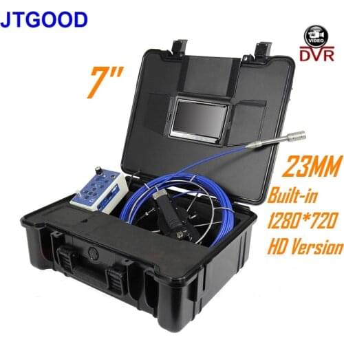 High Resolution 1280*720 720P HD Version 23MM Camera 7 Inches DVR Drain Sewear Pipe Inspection Camera Sewer Drain Kit System