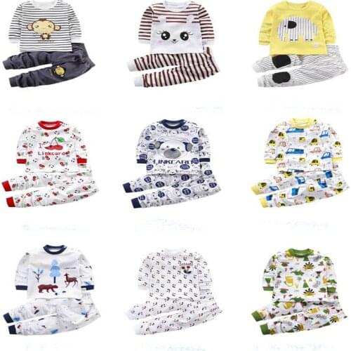 Children Pajamas Set Baby Clothing Set Kids Unicorn Cartoon Sleepwear Autumn Cotton Clothes Nightwear Boys Girls Animal Pyjamas