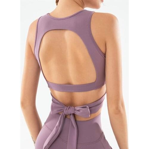 Beautiful Back Twist Sports Bras Top Women Plus Size Padded Dance Yoga Bras Quick Dry Solid Workout Fitness Crop Bras