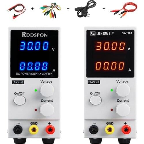 30V 10A Lab Power Supply Digital Display Adjustable Switching DC Power Supply Laboratory Feeding Voltage Regulators Bench Source