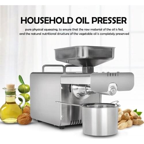 IT-08 Mini Oil Press Machine Soybean Oil Pressers Cold Peanuts Electric Stainless Steel Cocoa Soy Bean Olive Oil Maker Machine