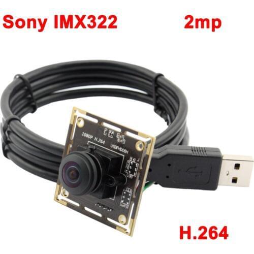 New 2mp 1080P usb camera module Wide angle 180 degree fisheye lens CMOS Sony IMX322 USB board Camera