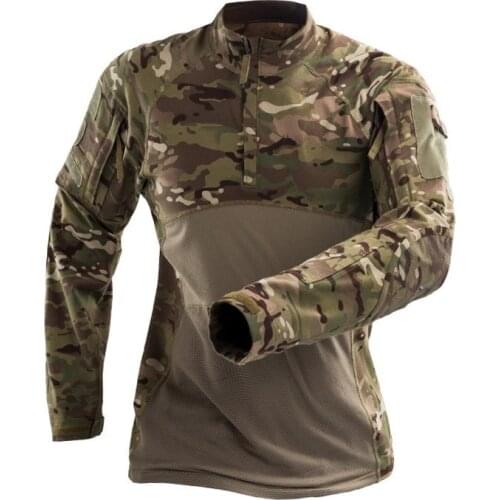 2019 Men Spring/Summer Military Tactical T-shirt Army Camouflage Combat Long Sleeve T Shirt Rip-stop Elastis Paintball Shirts