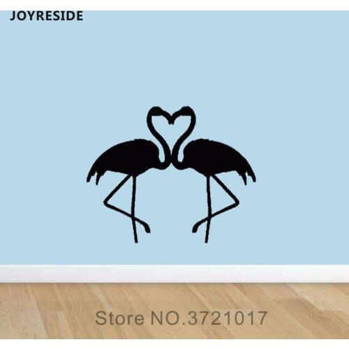 JOYRESIDE Birds Fauna Flamingo Wall Pink Bird Flock Nature Decal Vinyl Sticker Decor Bedroom Kids Nursery Room Design Mural A402