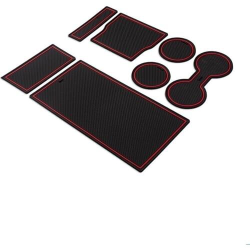 Gate Slot Cup Mat For Tesla Model 3 Door Groove Non-slip Pad 7pcs/set Accessories Cup Holders Rubber Mat