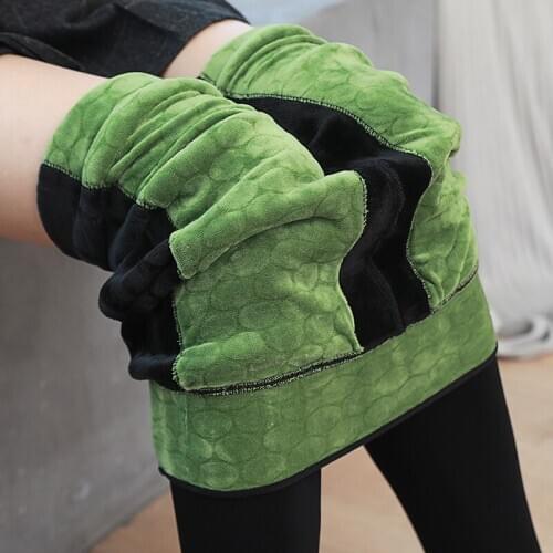 2018 New Nylon Massage Velvet Stepping Leggings Plus Velvet Thickening Womens Outer Wear Pants About 600g 1pcs