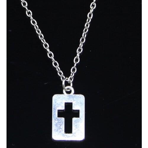 New Fashion Necklace 20x12mm cross cut Pendants Short Long Women Men Colar Gift Jewelry Choker