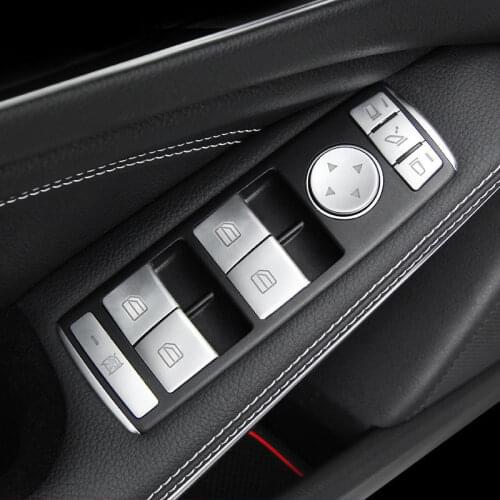 Car Window Glass Lift Switch Button Cover Trim Sticker For Mercedes Benz CLA C117 GLA X156 2014-2017