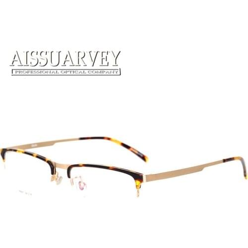 Top Quality Eyeglasses Frames Women Men Plate Metal Semi-rim Glasses Eyewear Optical Prescription Brand Designer Goggles Fashion