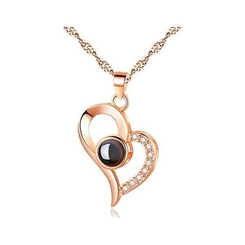 300pcs/pack I Love You Necklace 100 Languages Wholesale Necklace Memory Projection Necklace for Women Gifts for Mothers Day