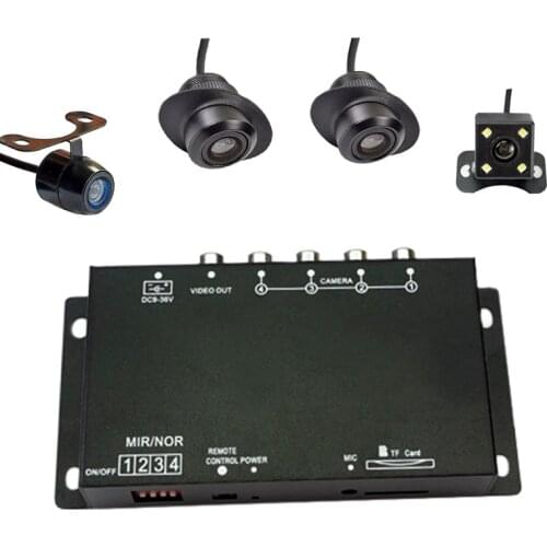 Car Four Cameras Image Switch Combiner Box for Front,Rear and specail side view Parking Camera System 4 Cameras Video Controller