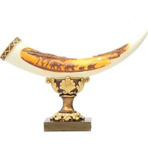 Nordic Style Resin Ivory Ornaments Wine Cabinet Desktop Creative Decorative Ivory Decoration Living Room Resin Art Home Decor