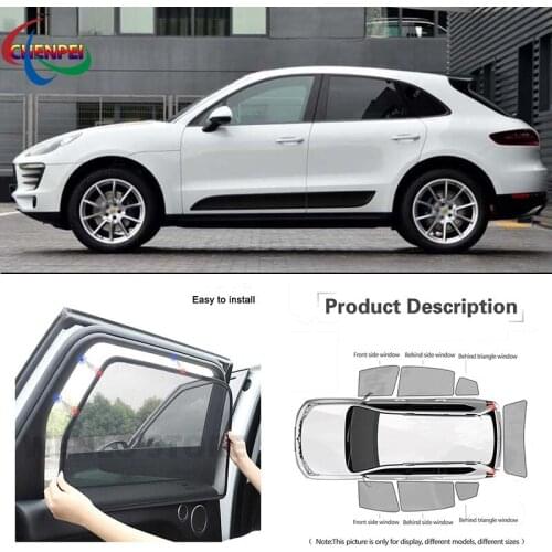 For Porsche Macan 2014 Car Full Side Windows Magnetic Sun Shade UV Protection Ray Blocking Mesh Visor Decoration Accessories