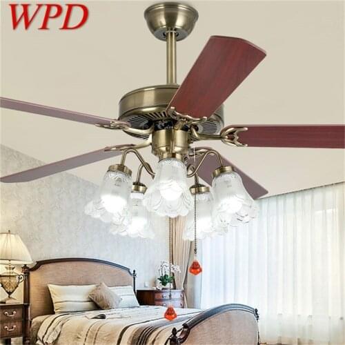 WPD Ceiling Fan Light Large 52 Inch Lamp With Remote Control Modern Simple LED For Home Living Room