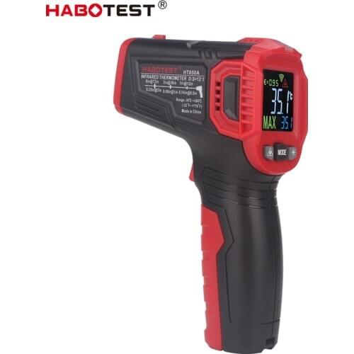 Industrial Digital Infrared Thermometer Temperature Meter Gauge Non-contact IR Laser Pyrometer LCD Display Habotest