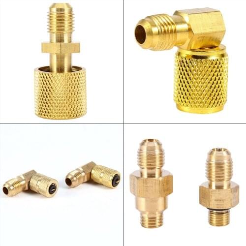 R134A R12 Car A/C Air Conditioner Refrigeration Converting Adapter Connector Hose Set Kit Car Accessories