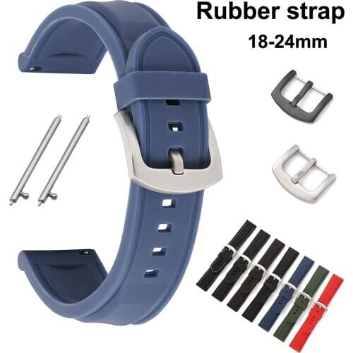 Quick Release Pins Sport Rubber Watch Strap 18mm 20mm 22mm 24mm Replacement Silicone Watchband Waterproof Wrist Watch Band Belt