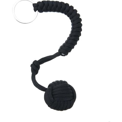 Handmade Rope Monkey Fist Keychain Chains Paracord Key Chain Braid Keyring Outdoor Survival Braided Defensive Ball