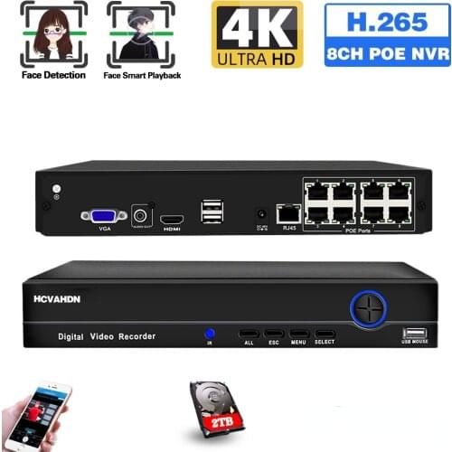 H.265 4K 8ch NVR CCTV Camera System POE 8 Channel Network Video Surveillance IP Recorder Face Detction 16CH POE NVR XMEYE ONVIF