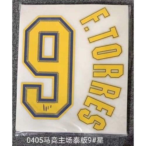 Super A Retro 2004 2005 Atletico Madrid F.TORRES number font print, Hot stamping patches badges