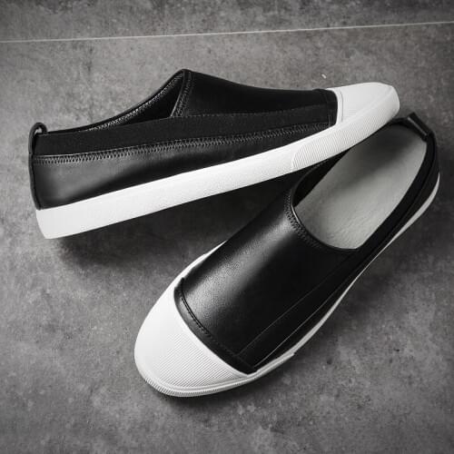 High Quality Men Casual Shoes Genuine Leather Slip On Black Sneakers For Men Luxury Loafers Mens Moccasins Italian Designer Flat