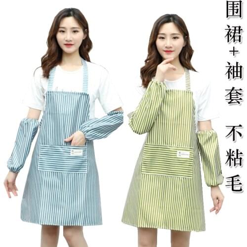 Womens apron sleeve suits are thin and striped, and work without staining