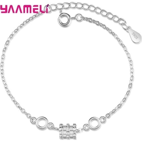 Fashion Charm Bead Link Chain Bracelets for Women Girl 925 Sterling Silver Party Gift Jewelry Small Waist Charm Bracelet
