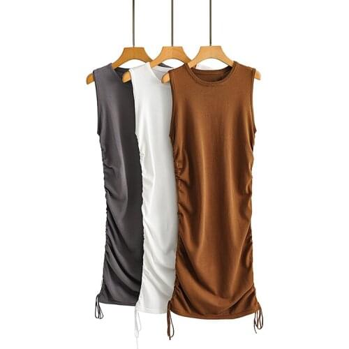 2021 New Spring Summer Women Female sexy Polyester dress Brand Blouse Outwear sleeveless