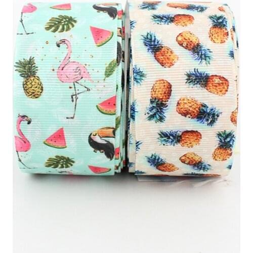 1-1/2" printedPineapple flami ribbon 38mm DIY Home Wedding Party Decoration Gift Packaging Hair Bow material Sewing Accessories