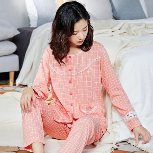 100% Cotton Pajamas Women Dormir Lounge Sleepwear Bedgown for Ladies Thin Nightgown Bedroom Home Clothes Pure Cotton Pajamas PJs