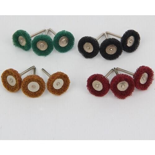 20pcs Mini Drill Abrasive Nylon Brush Buffing Polishing Wheels 3.2mm Shank Metal Polish for Dremel Rotary Tool Accessories Set