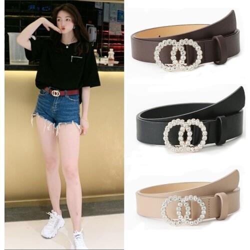 2021 Luxury Fashion New Womens Multicolor Belt Double Ring Inlaid With Crystal Metal Buckle High-End Accessories Waistband