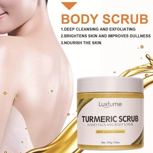 250g Turmeric scrub softens cuticles softens skin reduces dullness body scrub salt body scrub beauty products skin care products