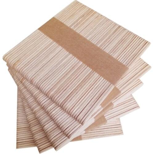 50/100PCS Disposable Wooden Tongue Depressors Wooden Hair Removal Tattoo Waxing Spatula Stick Tongue For Beauty Tools